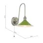 Hadano Wall Light Antique Chrome and Matt Green