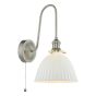 Hadano Wall Light Antique Chrome and White Ceramic