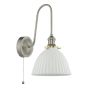 Hadano Wall Light Antique Chrome and White Ceramic