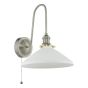 Hadano Wall Light Antique Chrome and White Ceramic