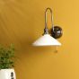 Hadano Wall Light Antique Chrome and White Ceramic