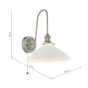 Hadano Wall Light Antique Chrome and White Ceramic
