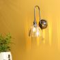 Hadano Wall Light Antique Chrome and Glass