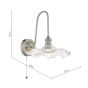 Hadano Wall Light Antique Chrome and Glass