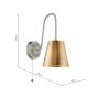 Hadano Wall Light Antique Chrome with Antique Bronze Metal Shade