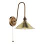 Hadano Tall Wall Light Antique Bronze with Aged Brass Metal Shade 18cm