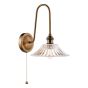Hadano Tall Wall Light Antique Bronze with Clear Flared Glass Shade