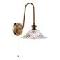 Hadano Tall Wall Light Antique Bronze with Clear Flared Glass Shade