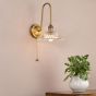 Hadano Tall Wall Light Antique Bronze with Clear Flared Glass Shade