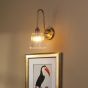 Hadano Tall Wall Light Antique Bronze with Clear Ribbed Glass Shade