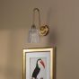 Hadano Tall Wall Light Antique Bronze with Clear Ribbed Glass Shade