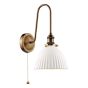 Hadano Tall Wall Light Antique Bronze with White Domed Ceramic Shade