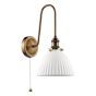 Hadano Tall Wall Light Antique Bronze with White Domed Ceramic Shade