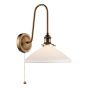 Hadano Tall Wall Light Antique Bronze with White Shallow Ceramic Shade
