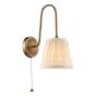 Hadano Wall Light Antique Bronze with Natural Linen Pleated Shade