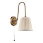 Hadano Wall Light Antique Bronze with Natural Linen Pleated Shade