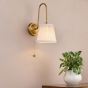 Hadano Wall Light Antique Bronze with Natural Linen Pleated Shade