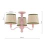 Joules Harewood 3 Light Semi-Flush Matt Pink With Shade