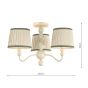 Joules Harewood 3 Light Semi-Flush Matt Cream With Shade