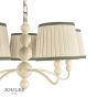 Joules Harewood 5 Light Shadelier Matt Cream and Matt Antique Brass With Shade