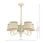 Joules Harewood 5 Light Shadelier Matt Cream and Matt Antique Brass With Shade