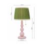 Joules Harewood Table Lamp Matt Pink and Matt Antique Brass With Shade