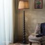 Joules Harewood Floor Lamp Matt Blue and Matt Antique Brass With Shade