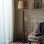 Joules Harewood Floor Lamp Matt Blue and Matt Antique Brass With Shade
