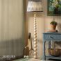 Joules Harewood Floor Lamp Matt Cream and Matt Antique Brass With Shade