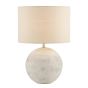 Havana Small Table Lamp Natural Ceramic and Satin Nickel With Linen Shade