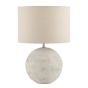 Havana Small Table Lamp Natural Ceramic and Satin Nickel With Linen Shade