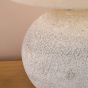 Havana Small Table Lamp Natural Ceramic and Satin Nickel With Linen Shade