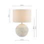 Havana Small Table Lamp Natural Ceramic and Satin Nickel With Linen Shade