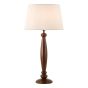 Hayward Table Lamp Wood Effect and Antique Brass With Taupe Shade