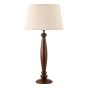Hayward Table Lamp Wood Effect and Antique Brass With Taupe Shade