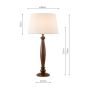 Hayward Table Lamp Wood Effect and Antique Brass Base Only