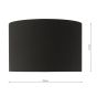 Hebron Black Linen Drum Shade 32cm