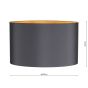Helicon Grey Faux Silk Drum Shade 40cm