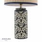 Joules Highclere Table Lamp Blue Ceramic and Antique Brass With Shade