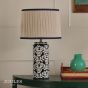 Joules Highclere Table Lamp Blue Ceramic and Antique Brass With Shade