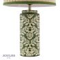 Joules Highclere Table Lamp Green Ceramic and Antique Brass With Shade