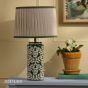 Joules Highclere Table Lamp Green Ceramic and Antique Brass With Shade