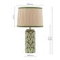 Joules Highclere Table Lamp Green Ceramic and Antique Brass With Shade