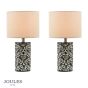 Joules Highclere Twin Pack Table Lamp Blue Ceramic With Shade