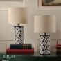 Joules Highclere Twin Pack Table Lamp Blue Ceramic With Shade