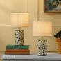 Joules Highclere Twin Pack Table Lamp Green Ceramic With Shade