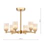 Hilaria 6 Light Semi-Flush Antique Gold and Amber Ribbed Glass