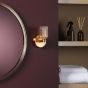 Hilaria Bathroom Wall Light Antique Gold and Amber Ribbed Glass IP44