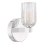 Hilaria Bathroom Wall Light Polished Chrome and Ribbed Glass IP44