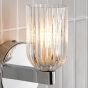 Hilaria Bathroom Wall Light Polished Chrome and Ribbed Glass IP44